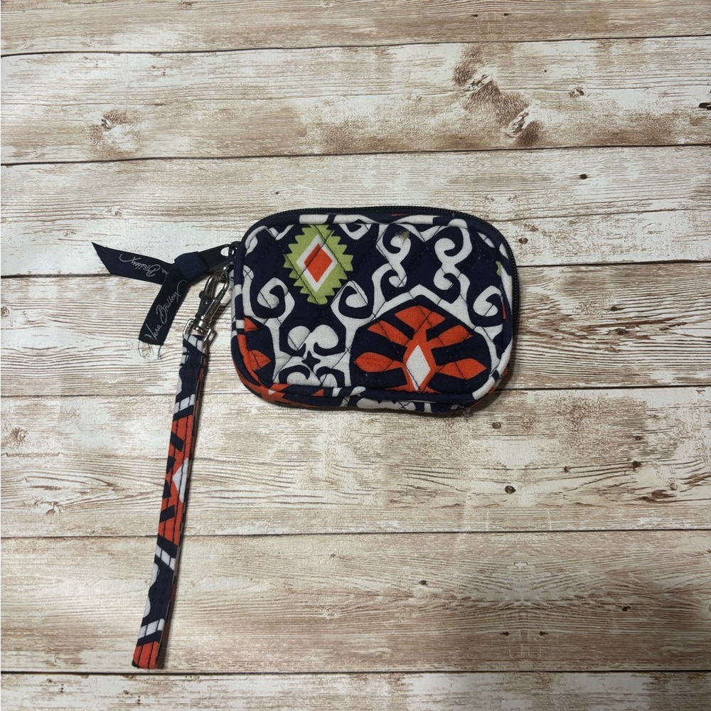 Vera Bradley Blue and Orange Clutch with Geometric Design